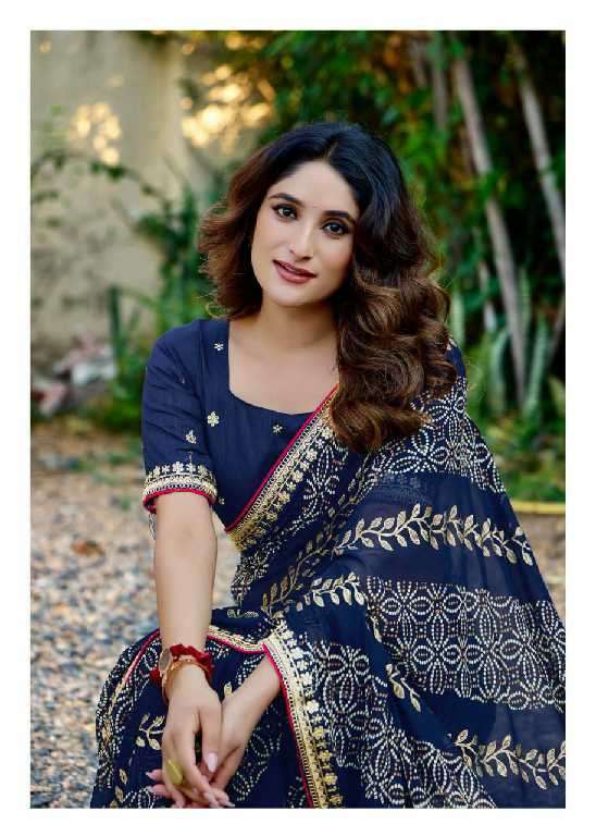 Kashvi Creation Presents Chuneri Vol-3 Mono Georgette Fancy Printed Sarees Catalog Wholesaler And Exporter 