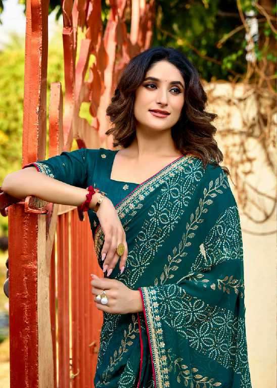 Kashvi Creation Presents Chuneri Vol-3 Mono Georgette Fancy Printed Sarees Catalog Wholesaler And Exporter 