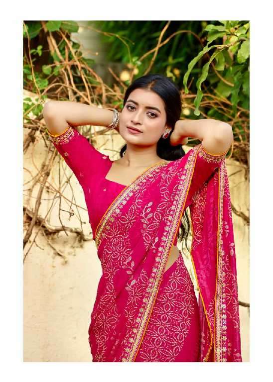 Kashvi Creation Presents Chuneri Vol-3 Mono Georgette Fancy Printed Sarees Catalog Wholesaler And Exporter 