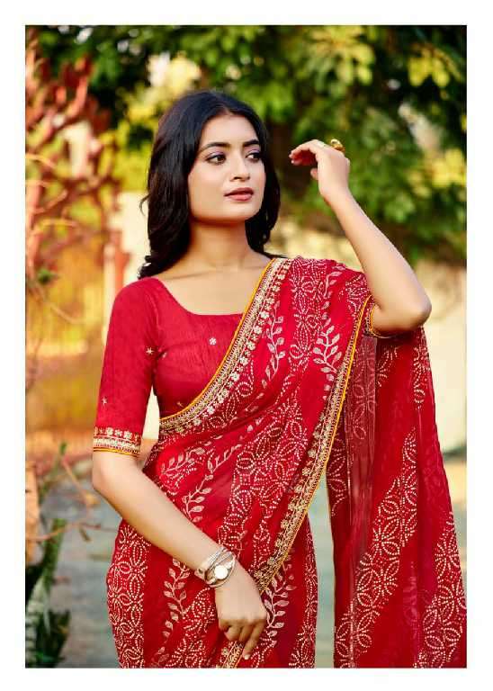 Kashvi Creation Presents Chuneri Vol-3 Mono Georgette Fancy Printed Sarees Catalog Wholesaler And Exporter 