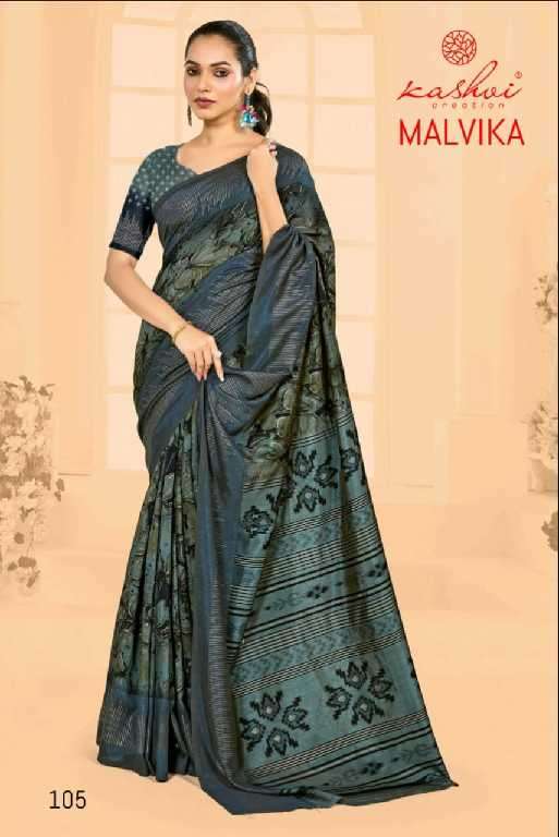 Kashvi Presents Malvika Vol-1 Wholesale Vichitra Foil Print Ethnic Sarees Catalog WHolesaler And Exporter 