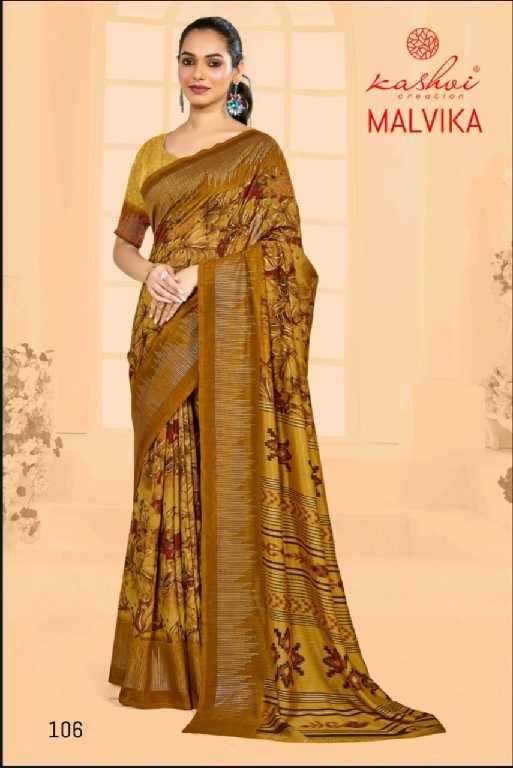 Kashvi Presents Malvika Vol-1 Wholesale Vichitra Foil Print Ethnic Sarees Catalog WHolesaler And Exporter 