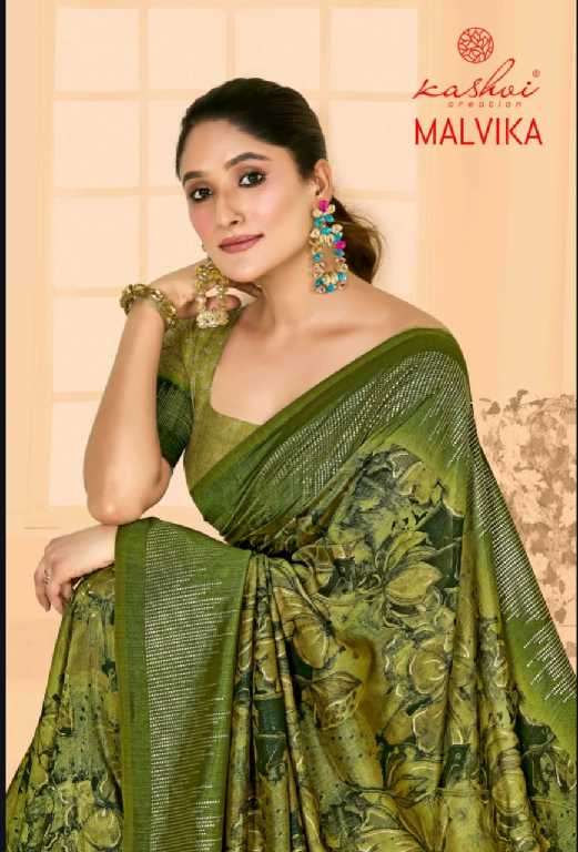 Kashvi Presents Malvika Vol-1 Wholesale Vichitra Foil Print Ethnic Sarees Catalog WHolesaler And Exporter 