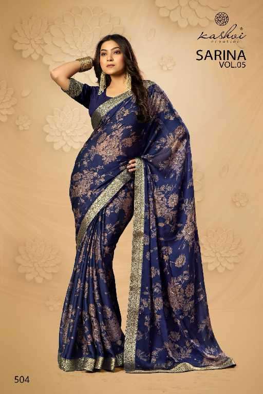 Kashvi Presents Sarina Vol-5 Wholesale Pc Moss Fabrics Ethnic Indian Sarees Catalog Wholesasler And Exporter 