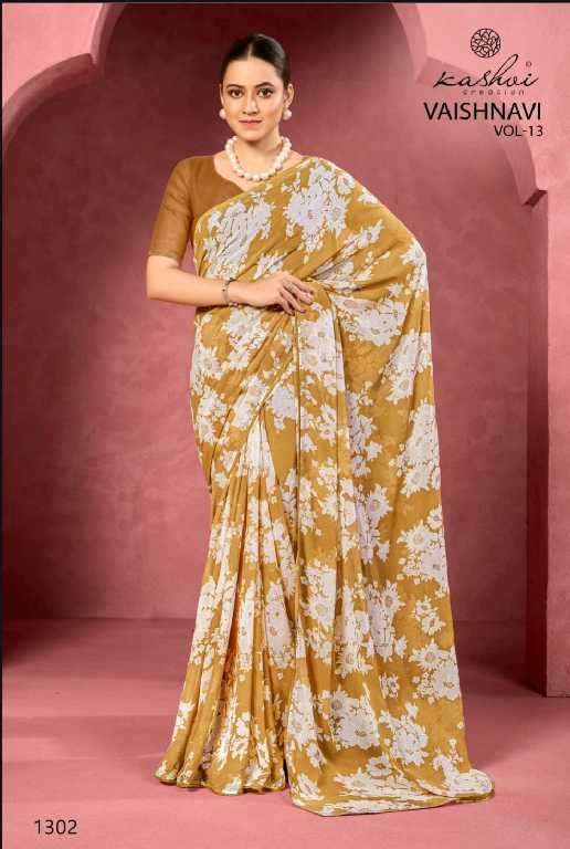 Kashvi Presents Vaishnavi Vol-13 Wholesale Georgette With Swarovski Work Sarees Catalog Wholesaler And exporter 