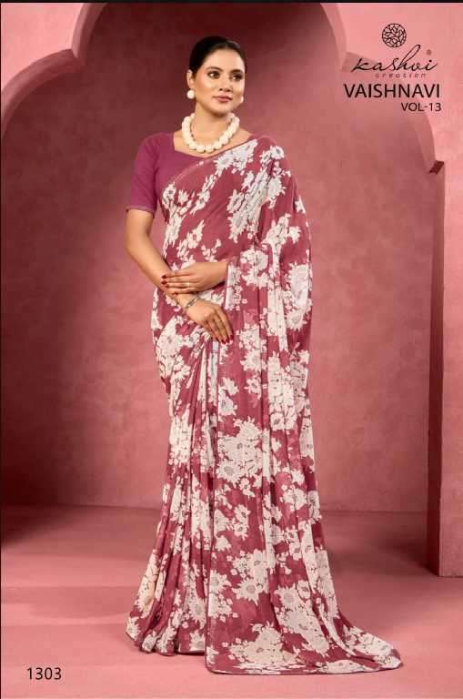 Kashvi Presents Vaishnavi Vol-13 Wholesale Georgette With Swarovski Work Sarees Catalog Wholesaler And exporter 