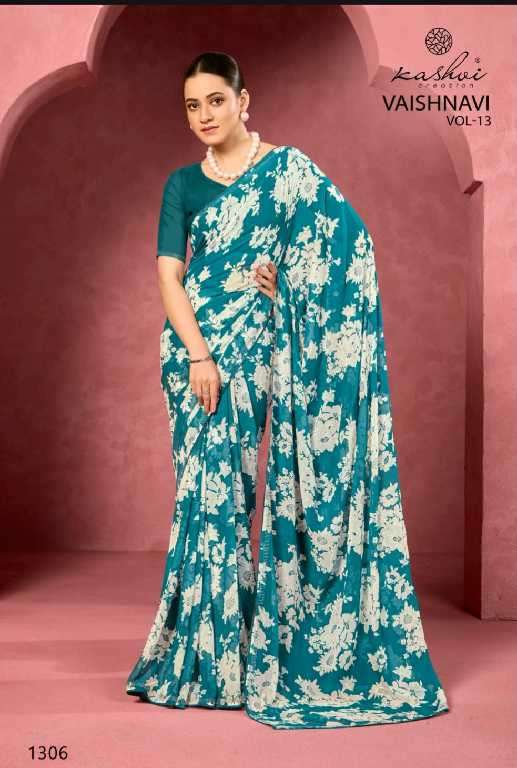 Kashvi Presents Vaishnavi Vol-13 Wholesale Georgette With Swarovski Work Sarees Catalog Wholesaler And exporter 
