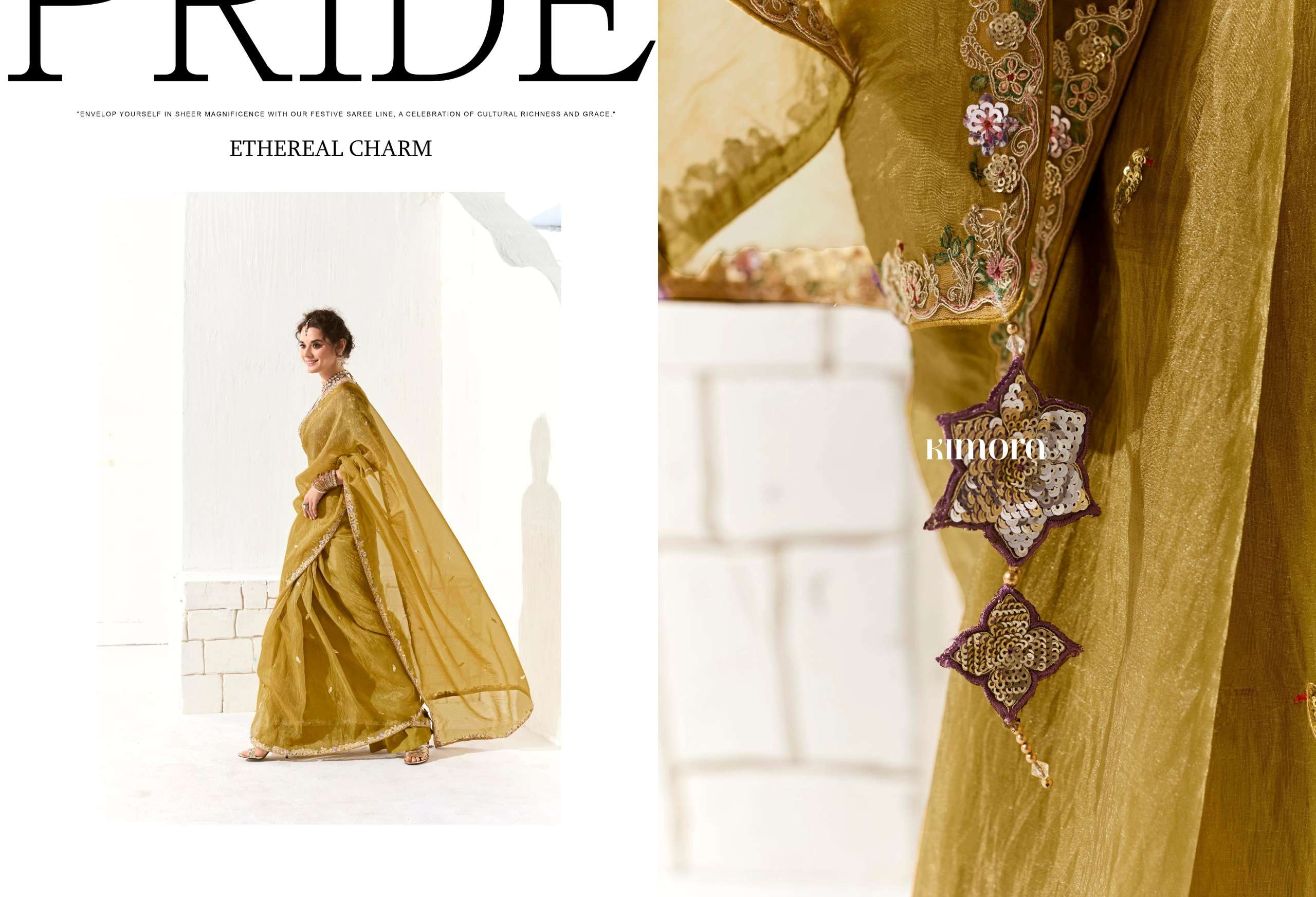 KIMORA PRESENTS RUNWAY ORGANZA FANCY FEBRICS SAREE CATALOG WHOLESALER AND EXPORTER 