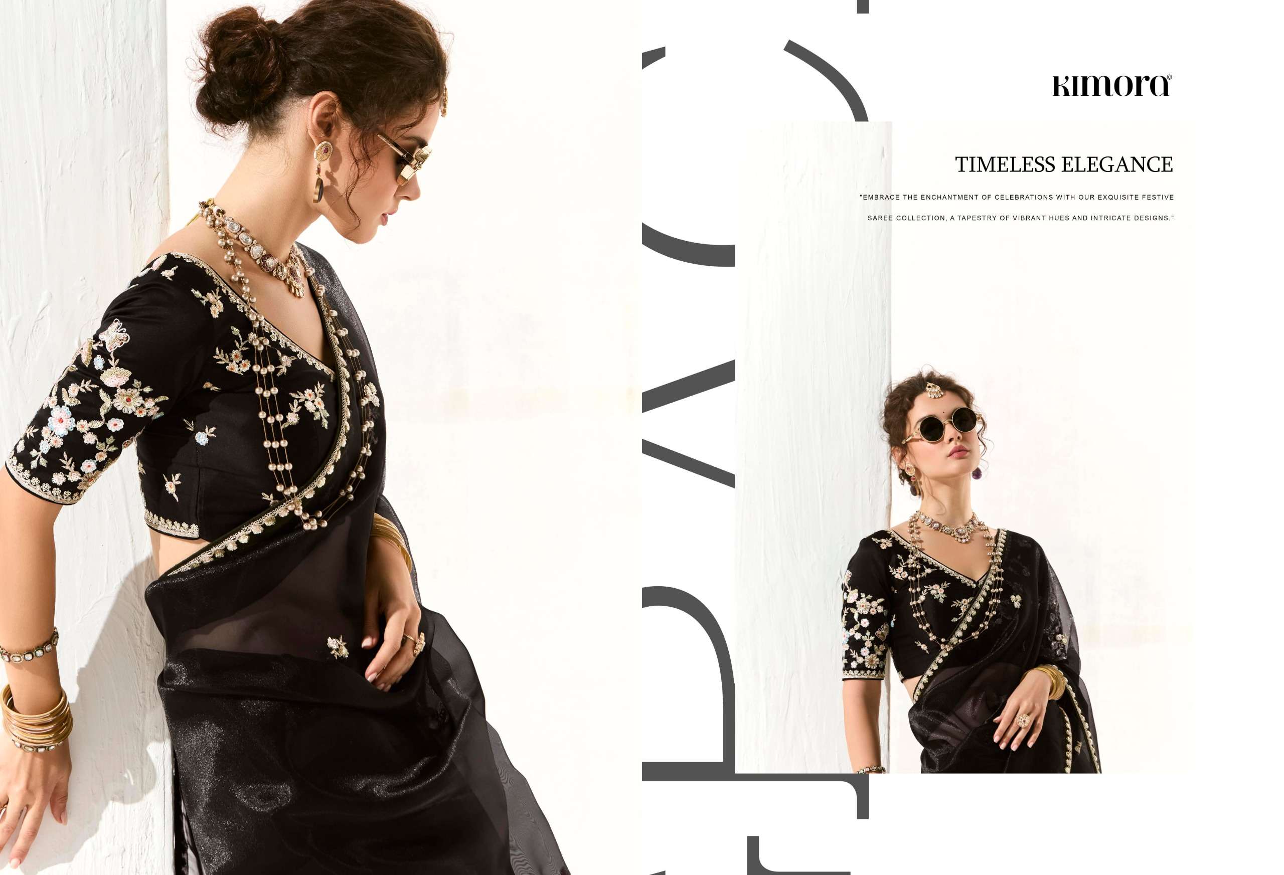 KIMORA PRESENTS RUNWAY ORGANZA FANCY FEBRICS SAREE CATALOG WHOLESALER AND EXPORTER 