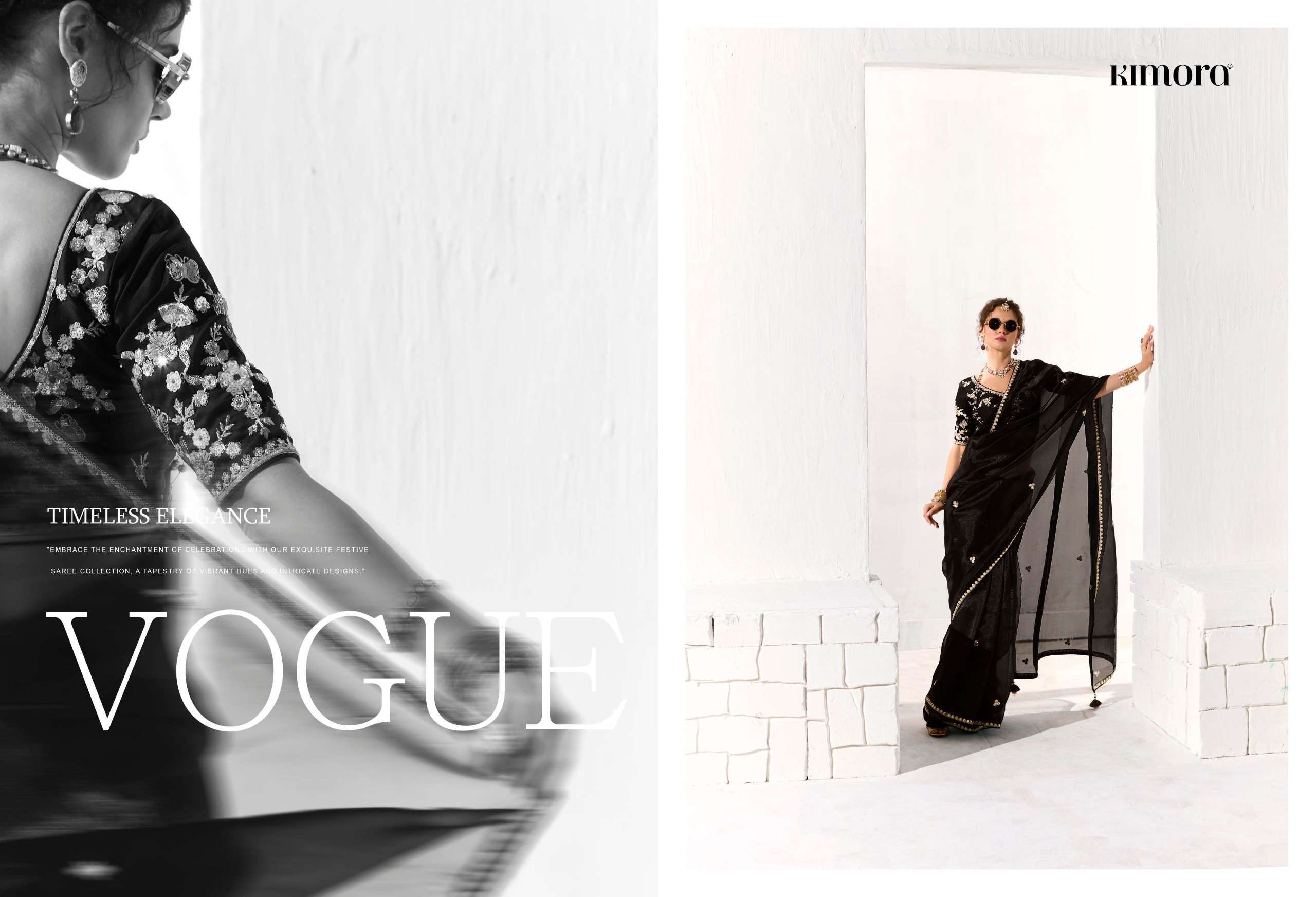KIMORA PRESENTS RUNWAY ORGANZA FANCY FEBRICS SAREE CATALOG WHOLESALER AND EXPORTER 