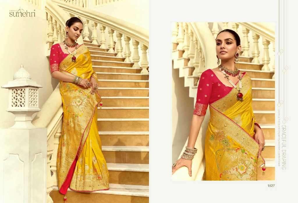 Kimora Presents Sunehri Alankar 1521-1531 Dola Silk Occasion Wear Saree For Ladies Catalog Wholesaler And Exporter 