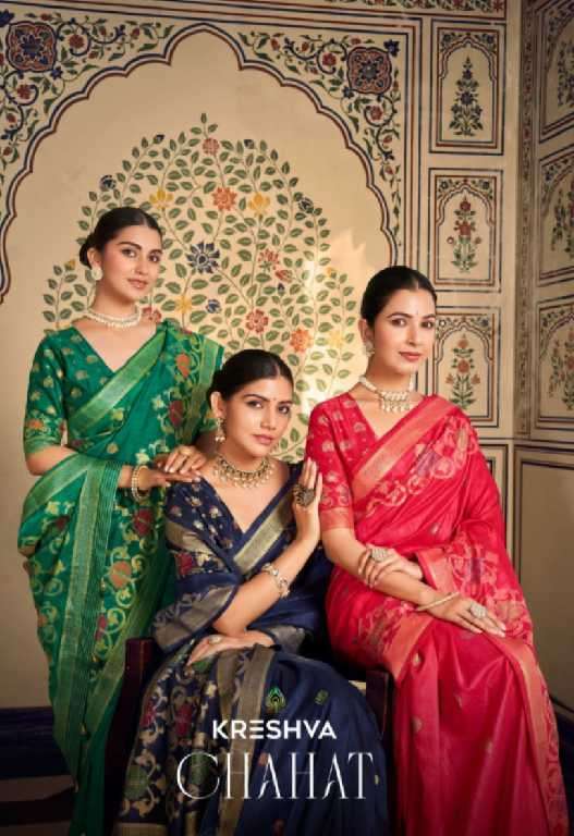 Kreshva Presents Chahat Wholesale Super PV Silk Party Wear Indian Sarees Catalog Wholesaler And Exporter 