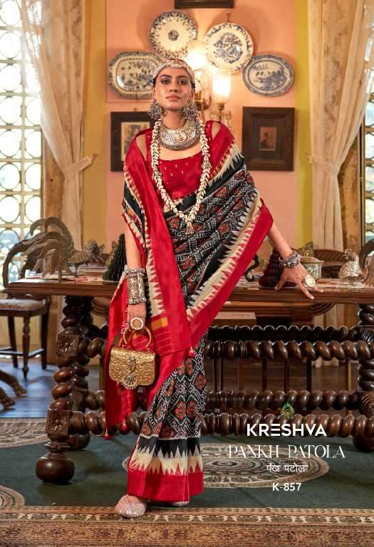 Kreshva Presents Pankh Patola Wholesale Super PV Silk Wholesale Indian Sarees Catalog Wholesaler And Exporter 