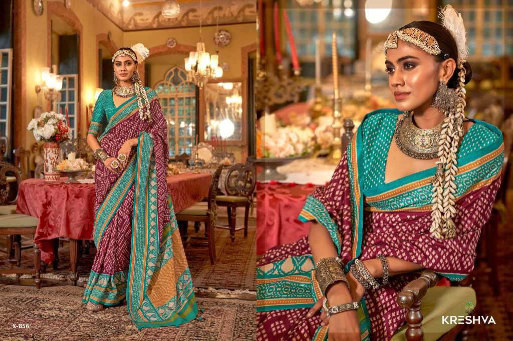Kreshva Presents Pankh Patola Wholesale Super PV Silk Wholesale Indian Sarees Catalog Wholesaler And Exporter 