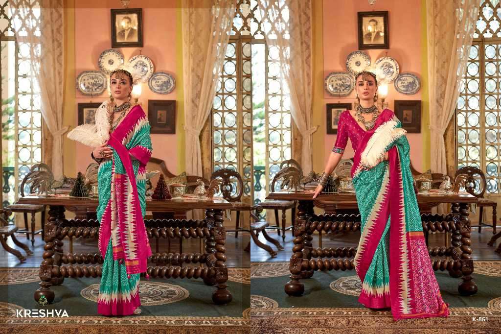Kreshva Presents Pankh Patola Wholesale Super PV Silk Wholesale Indian Sarees Catalog Wholesaler And Exporter 