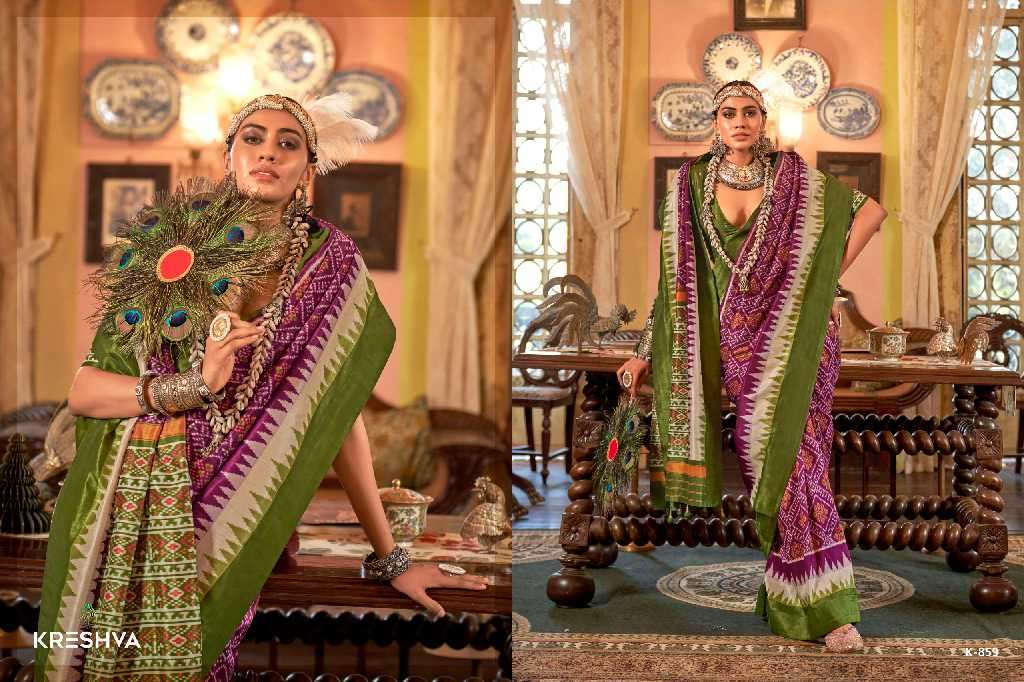 Kreshva Presents Pankh Patola Wholesale Super PV Silk Wholesale Indian Sarees Catalog Wholesaler And Exporter 
