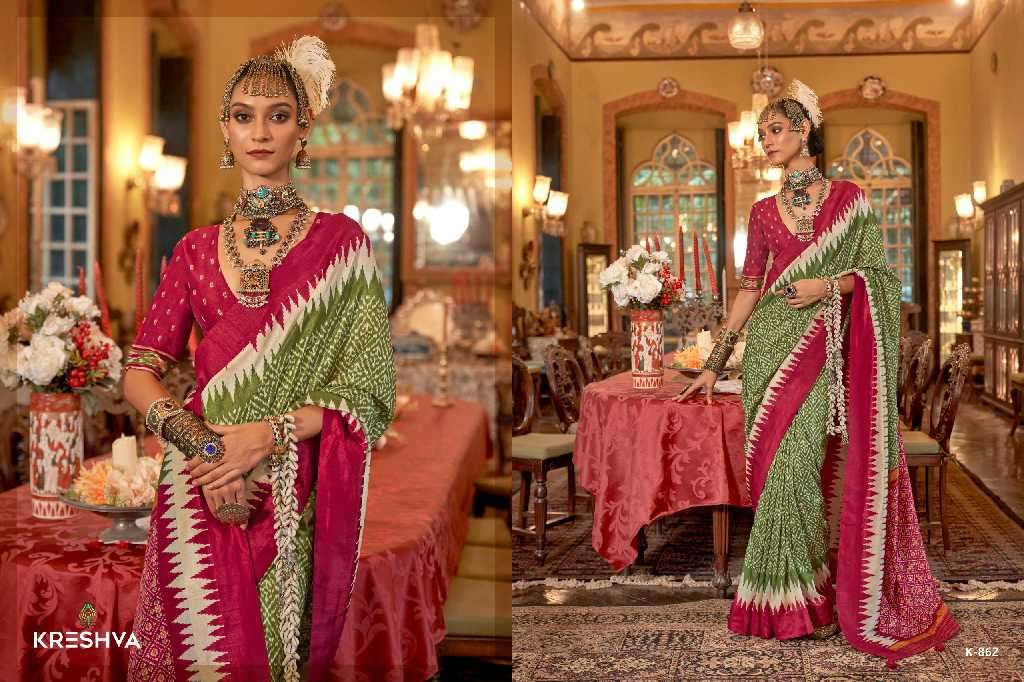 Kreshva Presents Pankh Patola Wholesale Super PV Silk Wholesale Indian Sarees Catalog Wholesaler And Exporter 