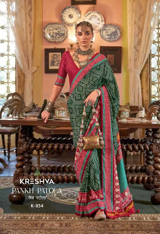 Kreshva Presents Pankh Patola Wholesale Super PV Silk Wholesale Indian Sarees Catalog Wholesaler And Exporter 