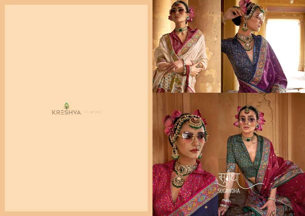 Kreshva Presents Sugandha Wholesale PV Silk Party Wear Indian Sarees Catalog Wholesaler And Exporter 