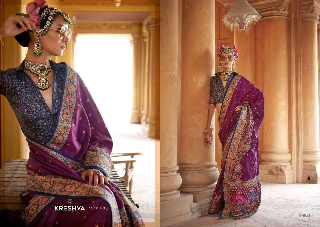 Kreshva Presents Sugandha Wholesale PV Silk Party Wear Indian Sarees Catalog Wholesaler And Exporter 