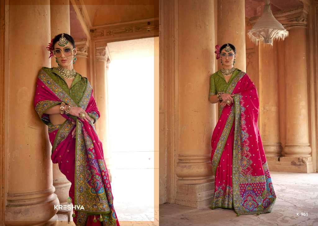 Kreshva Presents Sugandha Wholesale PV Silk Party Wear Indian Sarees Catalog Wholesaler And Exporter 