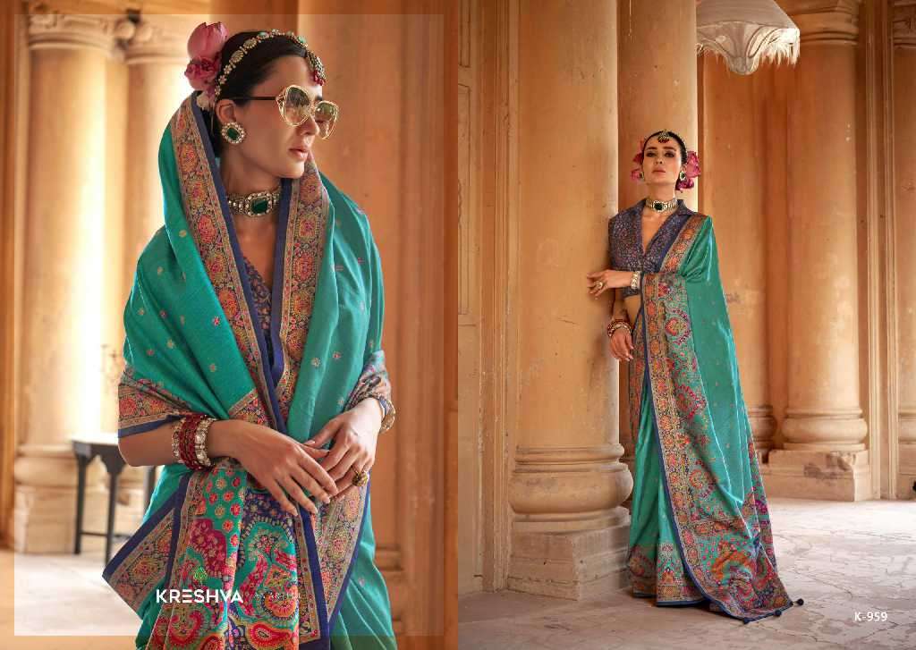 Kreshva Presents Sugandha Wholesale PV Silk Party Wear Indian Sarees Catalog Wholesaler And Exporter 