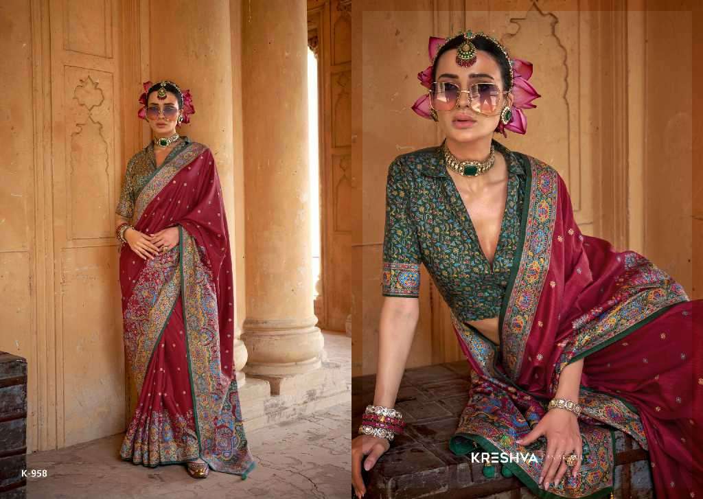 Kreshva Presents Sugandha Wholesale PV Silk Party Wear Indian Sarees Catalog Wholesaler And Exporter 