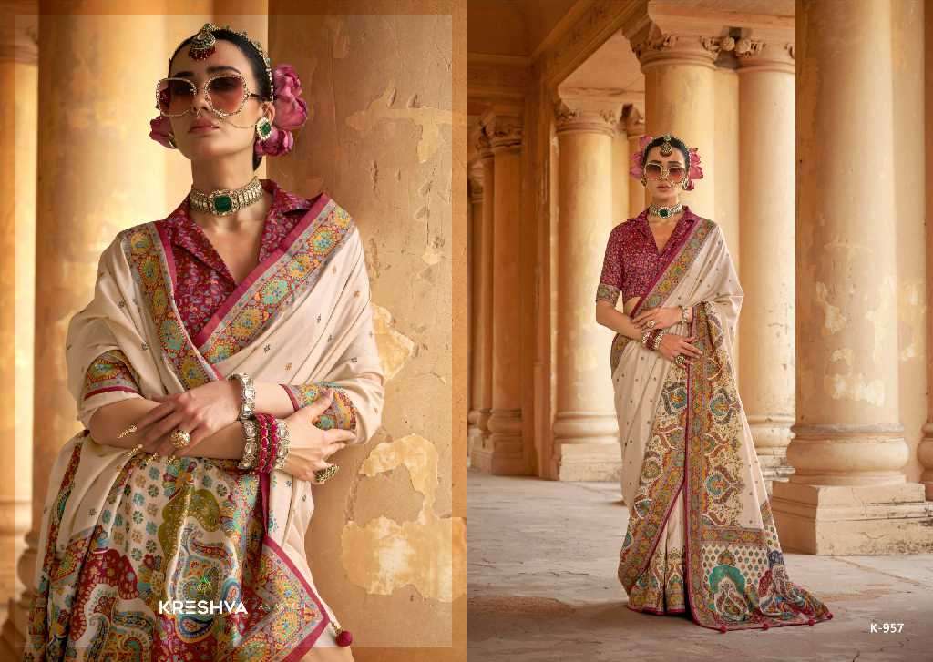 Kreshva Presents Sugandha Wholesale PV Silk Party Wear Indian Sarees Catalog Wholesaler And Exporter 