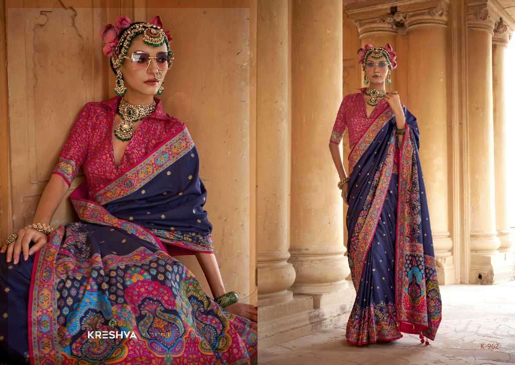 Kreshva Presents Sugandha Wholesale PV Silk Party Wear Indian Sarees Catalog Wholesaler And Exporter 
