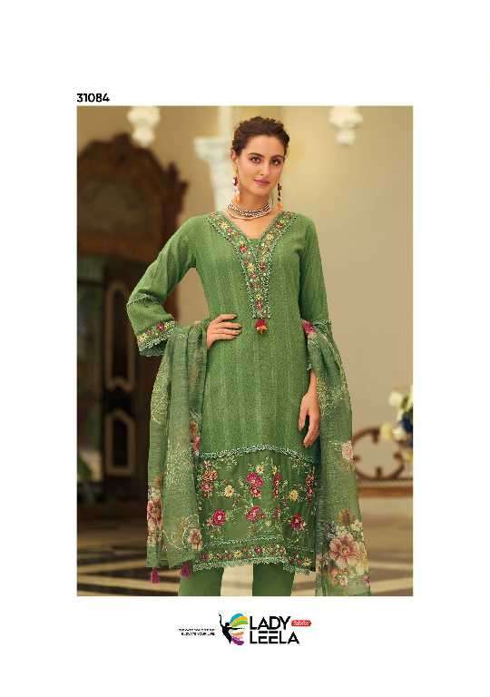 Lady Leela Presents Summer Trends Vol-2 Wholesale Handwork And Embroidery Work 3 Piece Catalog Wholesaler And Exporter 