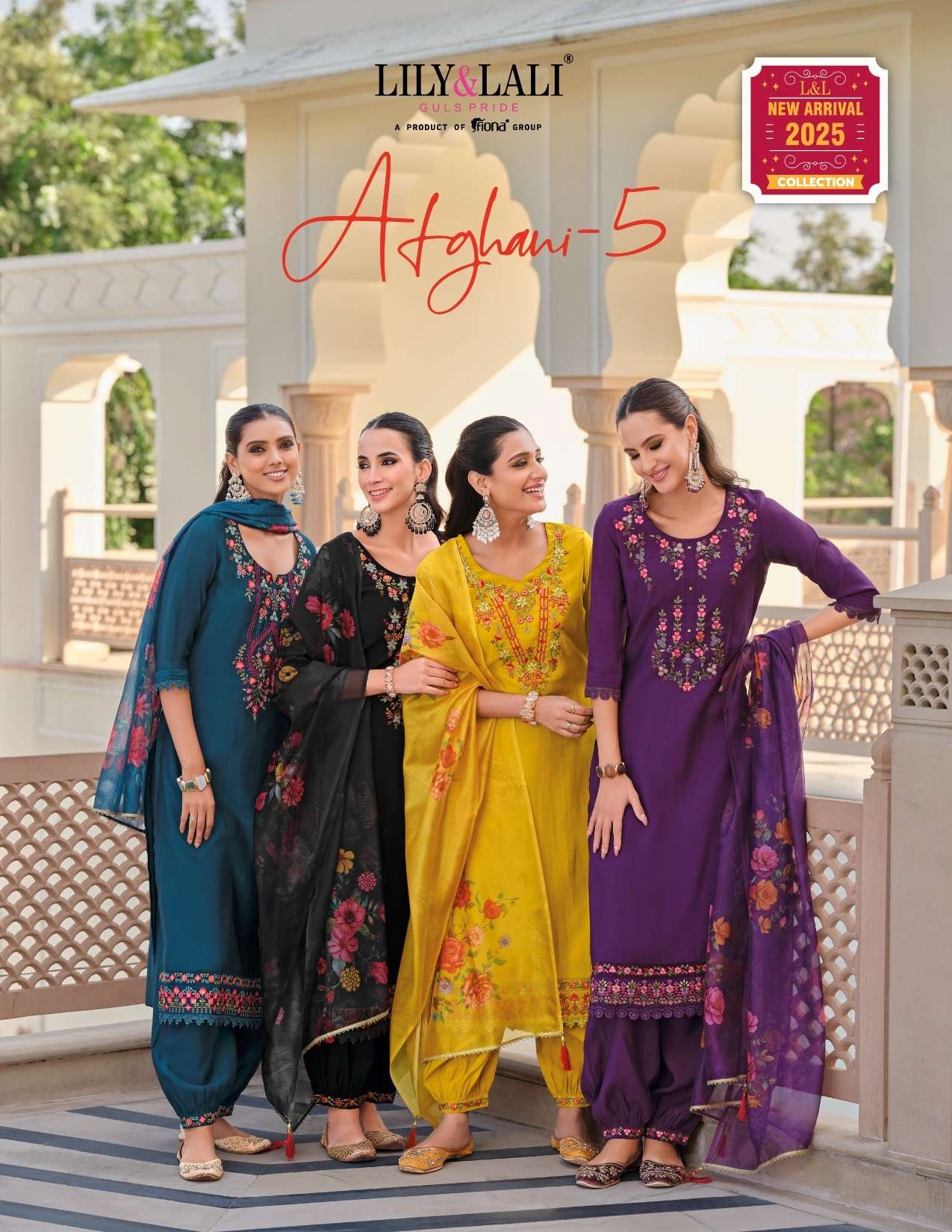 LILY & LALI PRESENTS AFGHANI VOL-5 FANCY KURTIS CATALOG WHOLESALER AND EXPORTER IN SURAT
