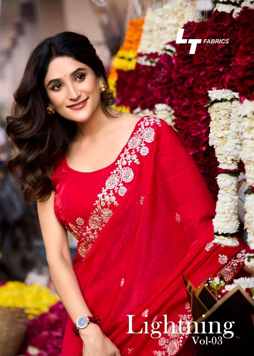 LT Fabrics Lighting Vol-3 Malai Silk Trendy Sarees Catalog Wholesaler And Exporter  