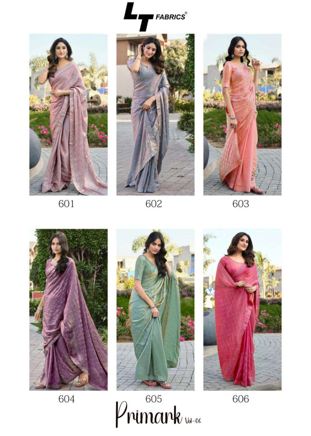 LT Fabrics Presents Primark Vol-6 Malai Silk Regular Wear Saree Catalog Wholesaler And Exporter  