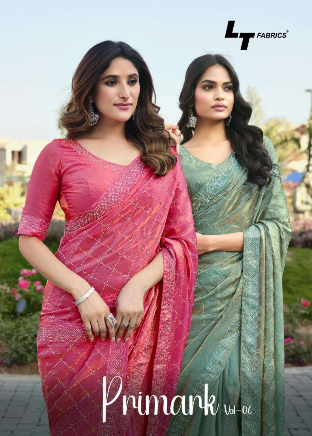 LT Fabrics Presents Primark Vol-6 Malai Silk Regular Wear Saree Catalog Wholesaler And Exporter  