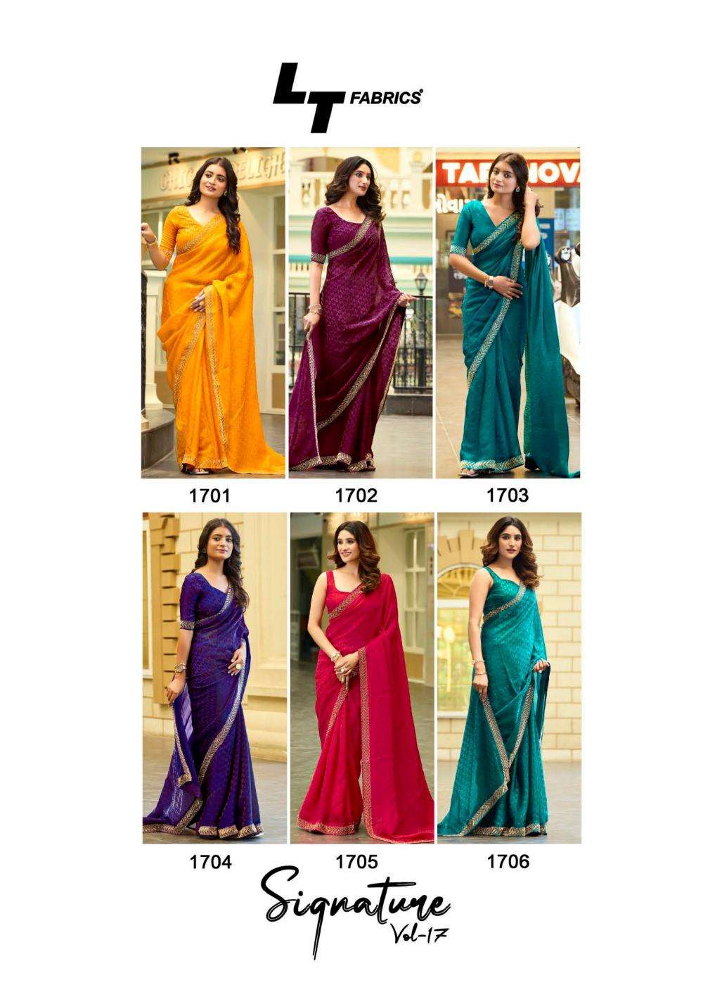 LT Fabrics Presents Signature Vol-17 Malai Silk Gorgeous Look Saree Catalog Wholesaler And Exporter 