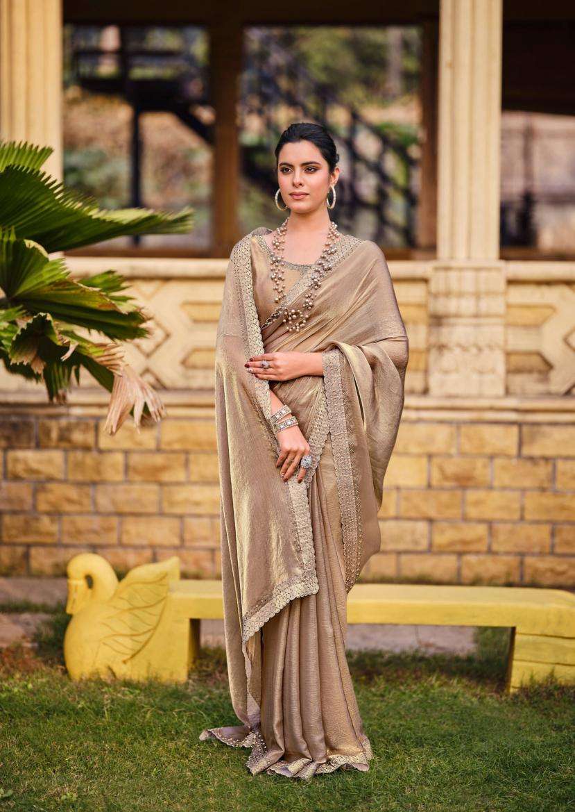 LT Fabrics presents silver stone vol-13 cosmos swarovski jharkan work shop trendy sarees catalog wholesaler and exporter 