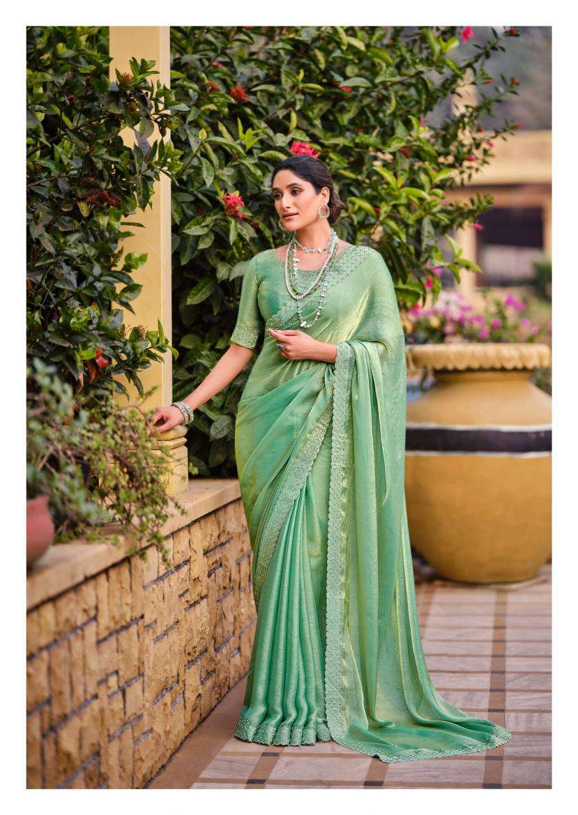 LT Fabrics presents silver stone vol-13 cosmos swarovski jharkan work shop trendy sarees catalog wholesaler and exporter 