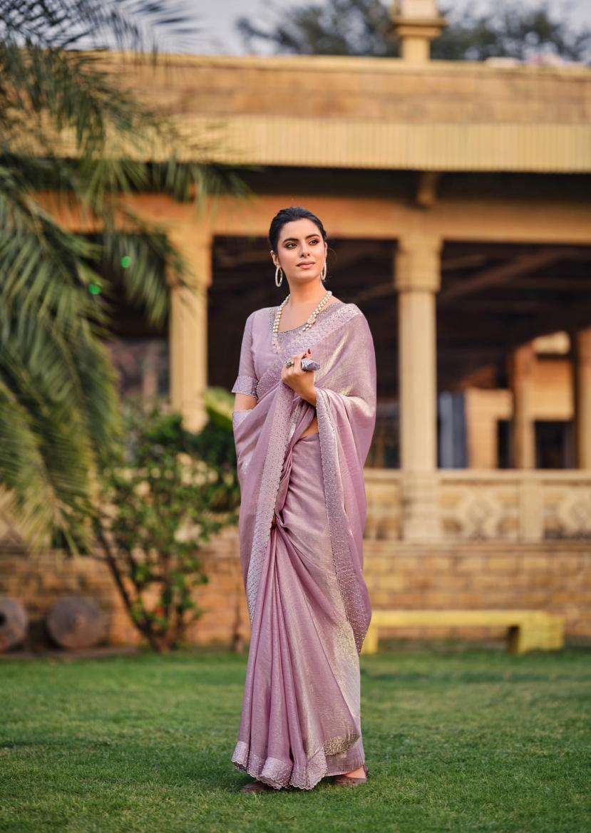 LT Fabrics presents silver stone vol-13 cosmos swarovski jharkan work shop trendy sarees catalog wholesaler and exporter 