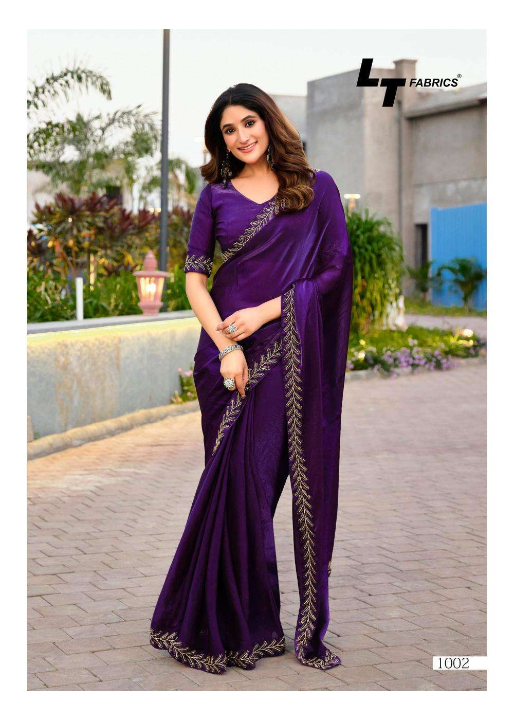 lt fashion presents signature vol-10 cosmos hit design saree with fancy blouse catalog wholesaler and exporter in surat