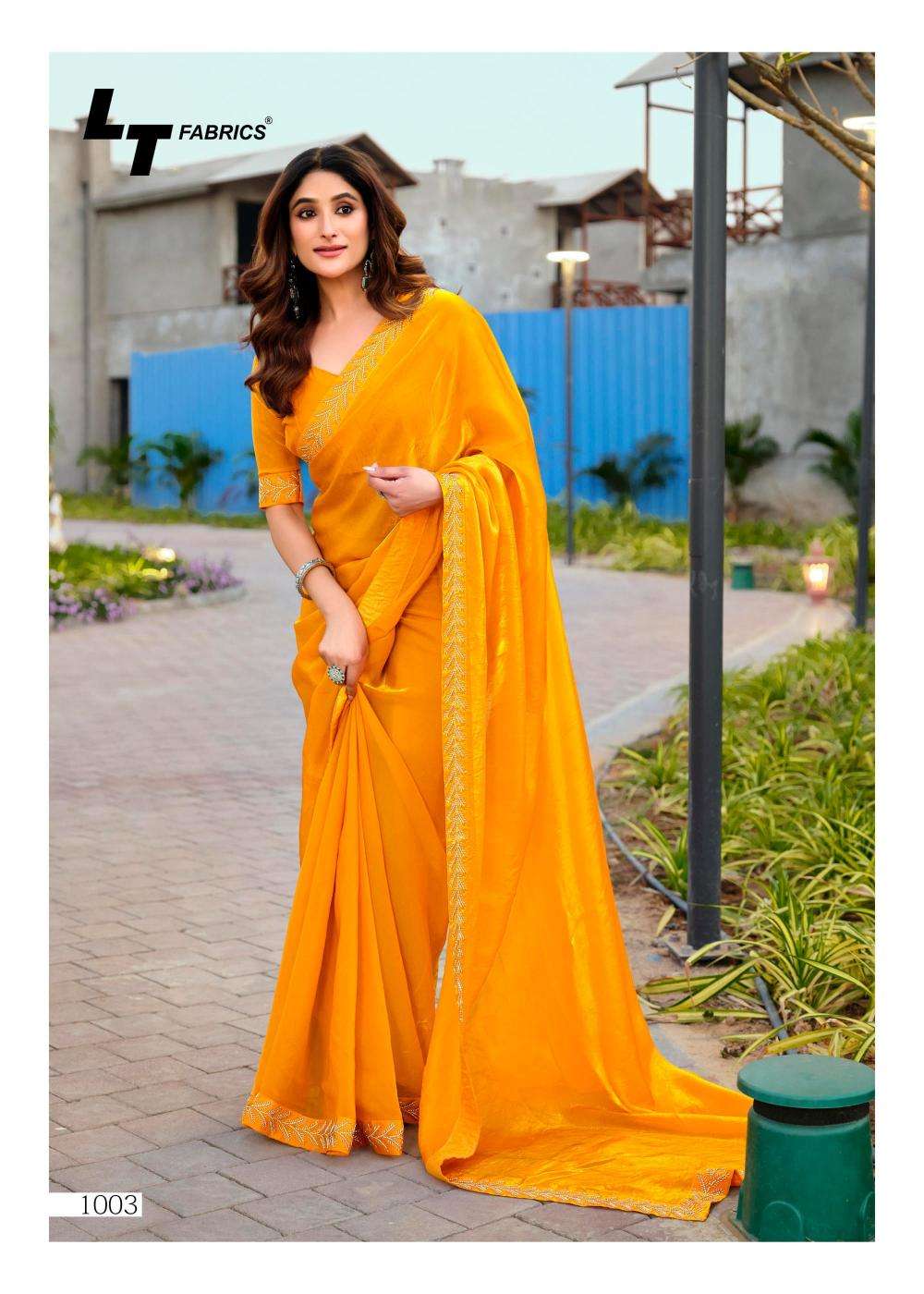 lt fashion presents signature vol-10 cosmos hit design saree with fancy blouse catalog wholesaler and exporter in surat