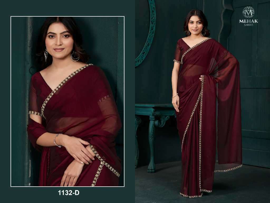Mehak 1132A To 1132F Colour Wholesale Party Wear Ethnic Sarees catalog Wholesaler And Exporter 