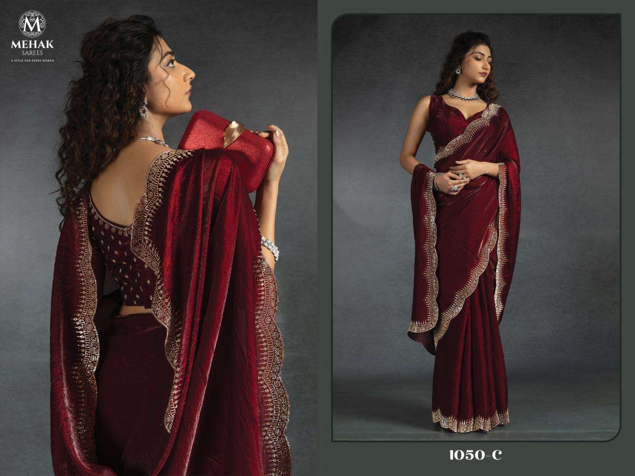 Mehak Presents Mehak 1050a -1050f Two Tone Satin Silk Traditional Sarees Catalog Wholesaler And Exporter 