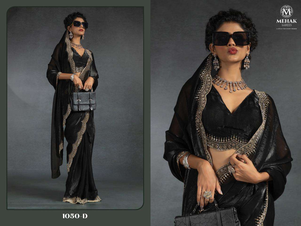 Mehak Presents Mehak 1050a -1050f Two Tone Satin Silk Traditional Sarees Catalog Wholesaler And Exporter 