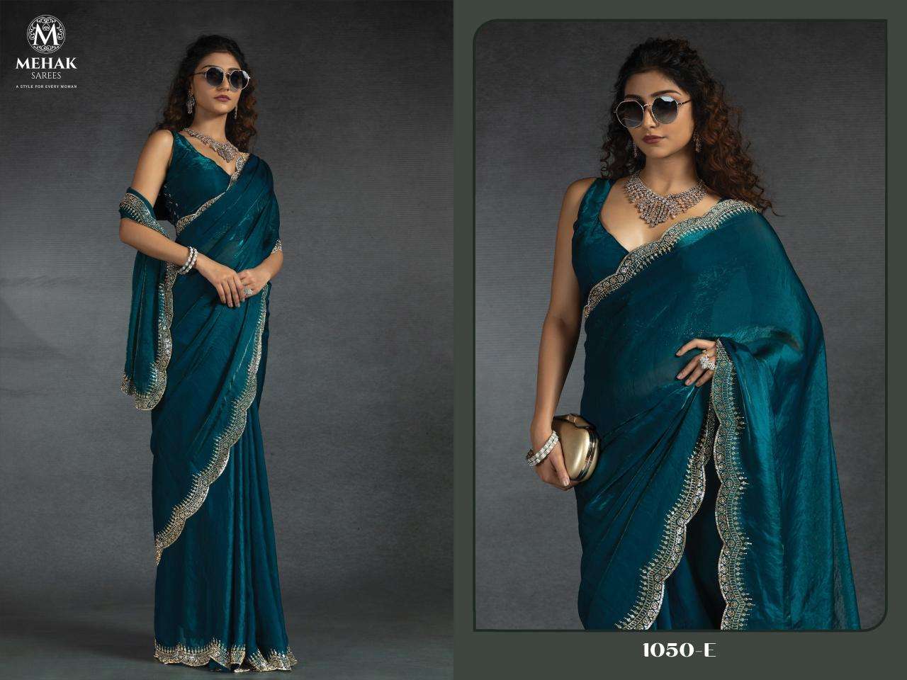 Mehak Presents Mehak 1050a -1050f Two Tone Satin Silk Traditional Sarees Catalog Wholesaler And Exporter 