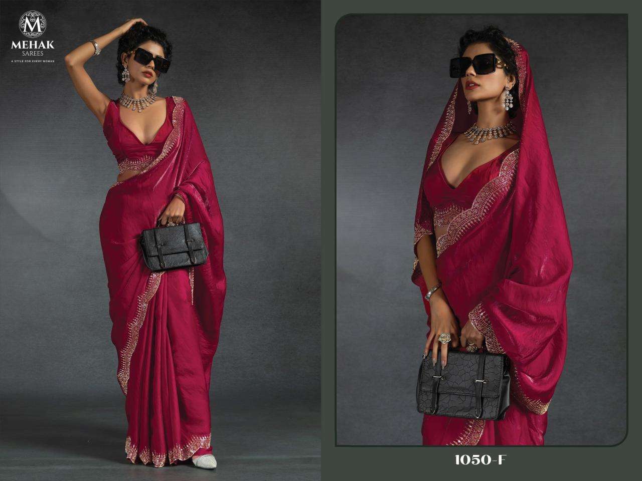 Mehak Presents Mehak 1050a -1050f Two Tone Satin Silk Traditional Sarees Catalog Wholesaler And Exporter 