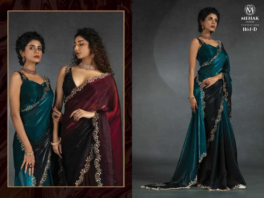 Mehak Presents Mehak 1161A To 1161E Colour Wholesale Party Wear Ethnic Sarees Catalog Wholesaler And Exporter