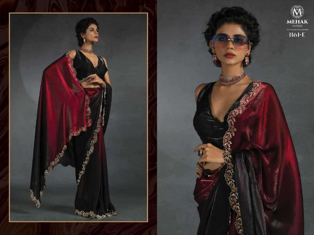 Mehak Presents Mehak 1161A To 1161E Colour Wholesale Party Wear Ethnic Sarees Catalog Wholesaler And Exporter