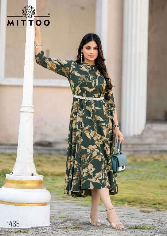 Mittoo Presents Belt Vol-20 Wholesale Rayon Print With Belt Kurtis Catalog Wholesaler And Exporter 