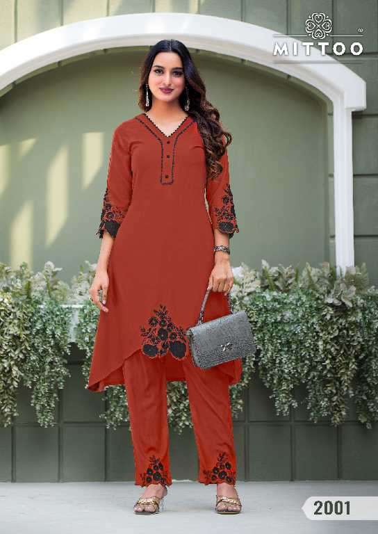 Mittoo Presents Shikha Wholesale Heavy Reyon Kurti With Pant Catalog Wholesaler And Exporter 