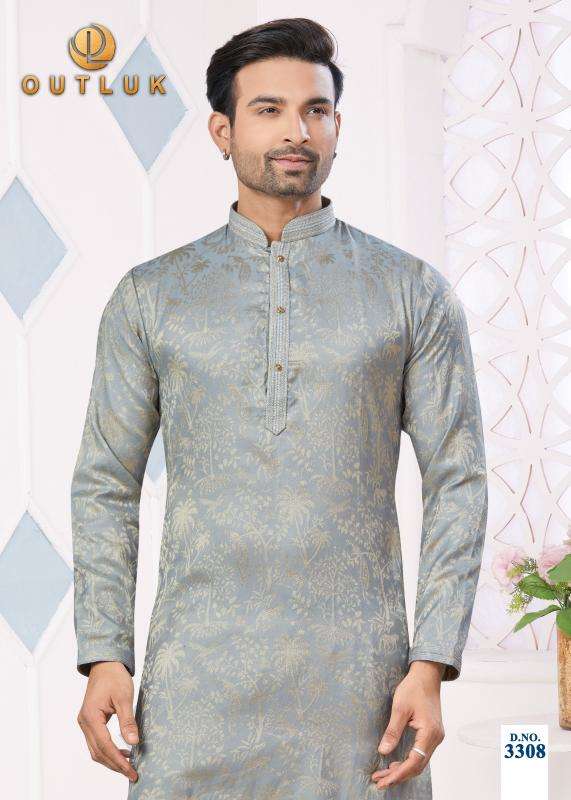 outluk presents wedding collection vol-33 readymade gorgeous look jacquard mens kurtas Catalog wholesaler and exporter 